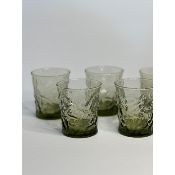 VTG Libbey Olive Aztec Drinking Glasses | Set of 5, 8 oz. MCM Barware Timeless - Picture 4 of 7